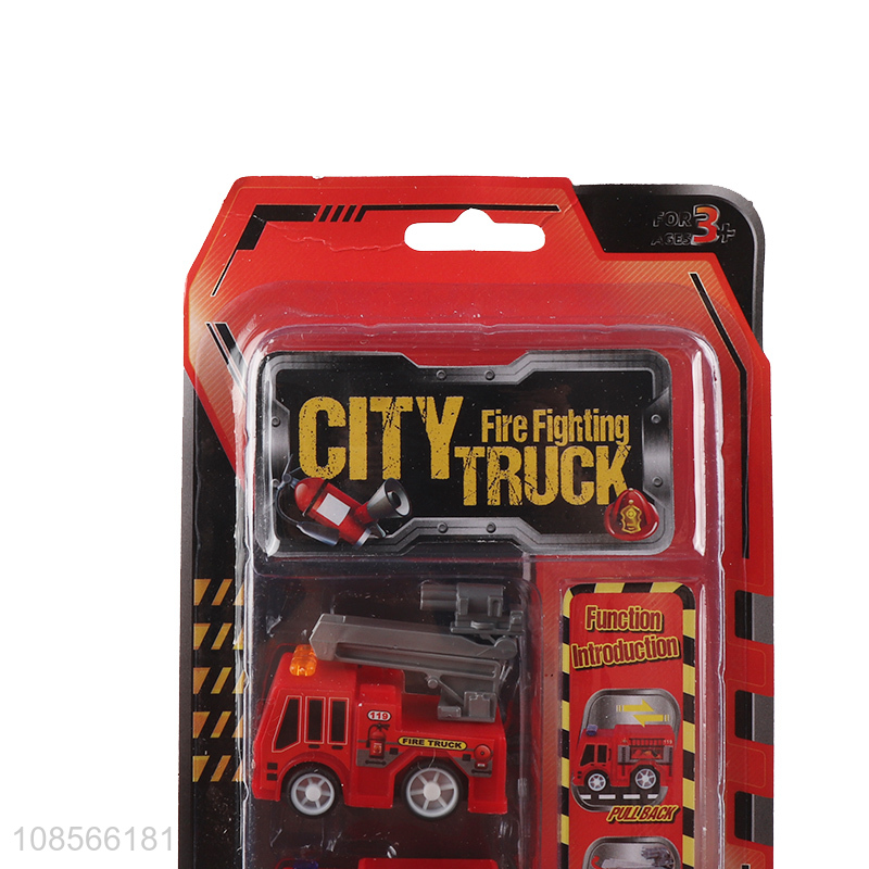 Good quality pull-back city fire fighting truck toy