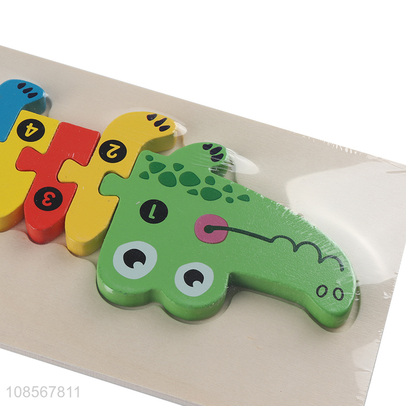 Good quality wooden crocodile puzzle wooden learning toy