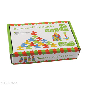 Wholesale montessori toy wooden balance villain blocks for kids