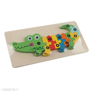 Good quality wooden crocodile puzzle wooden learning toy