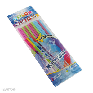 Hot items color changing reusable drinking straw wholesale