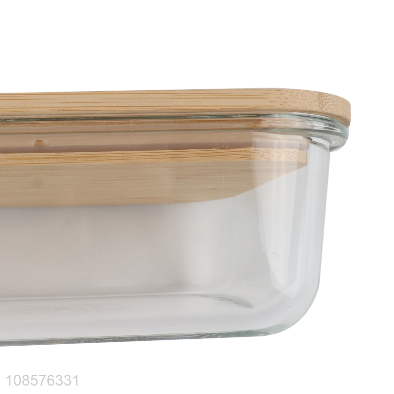 High quality 3ps glass fresh-keeping bowls wih bamboo lid