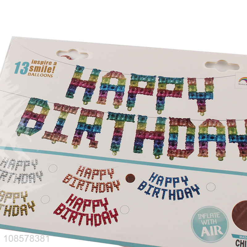 New arrival colourful happy birthday letter balloon foil balloon kit