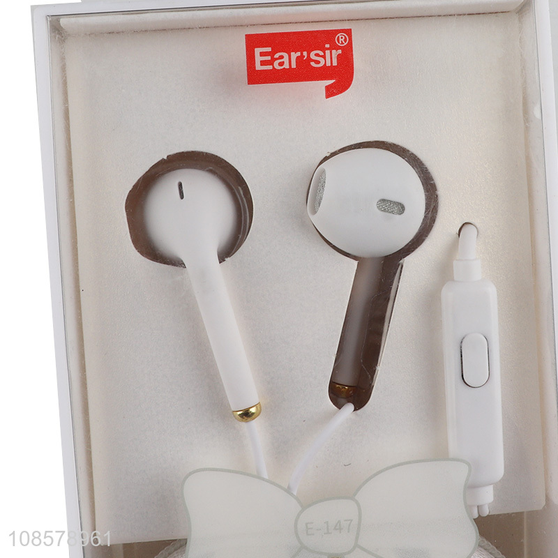 Factory price white earbuds headphones with storage box