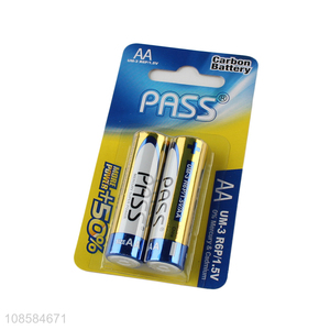 Bottom price 2 pieces 1.5V AA carbon-zinc batteries