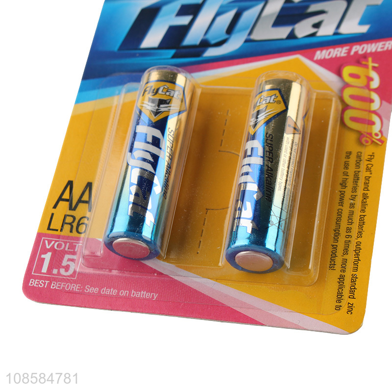 China products 2 pieces 1.5V AA alkaline zinc-manganese batteries