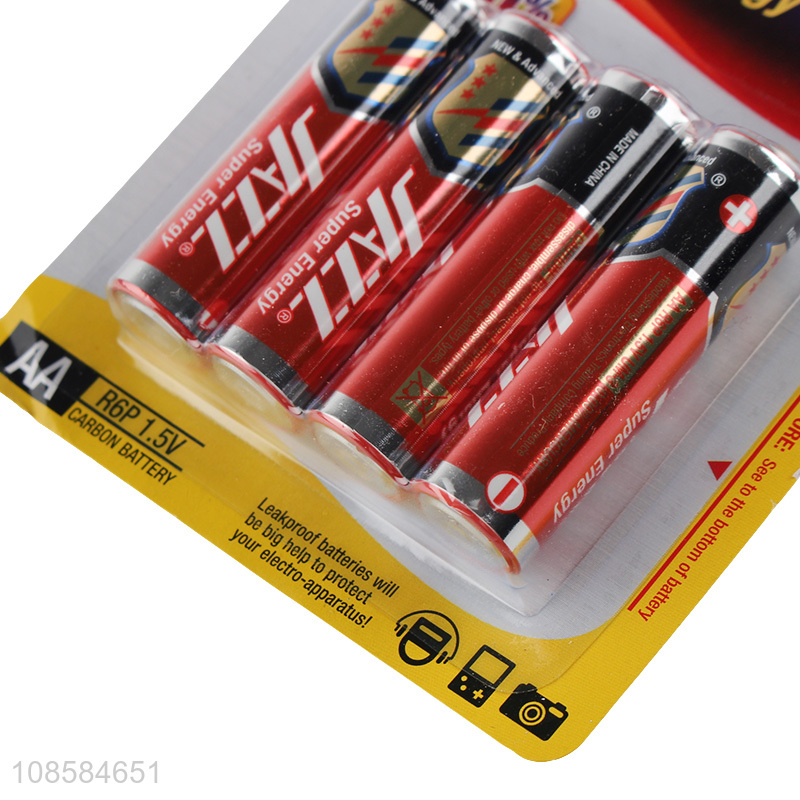 Online wholesale 4 pieces 1.5V AA carbon-zinc batteries