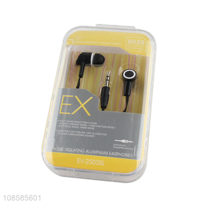 Factory price black noise isolating aluminum earphones