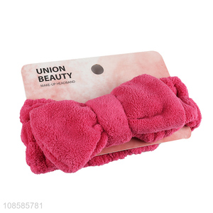 Factory price fluffy elastic spa headband makeup headband