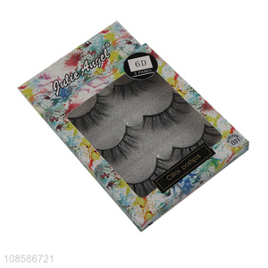 Wholesale cheap 3 pairs 6D fluffy thick eyelashes false lashes