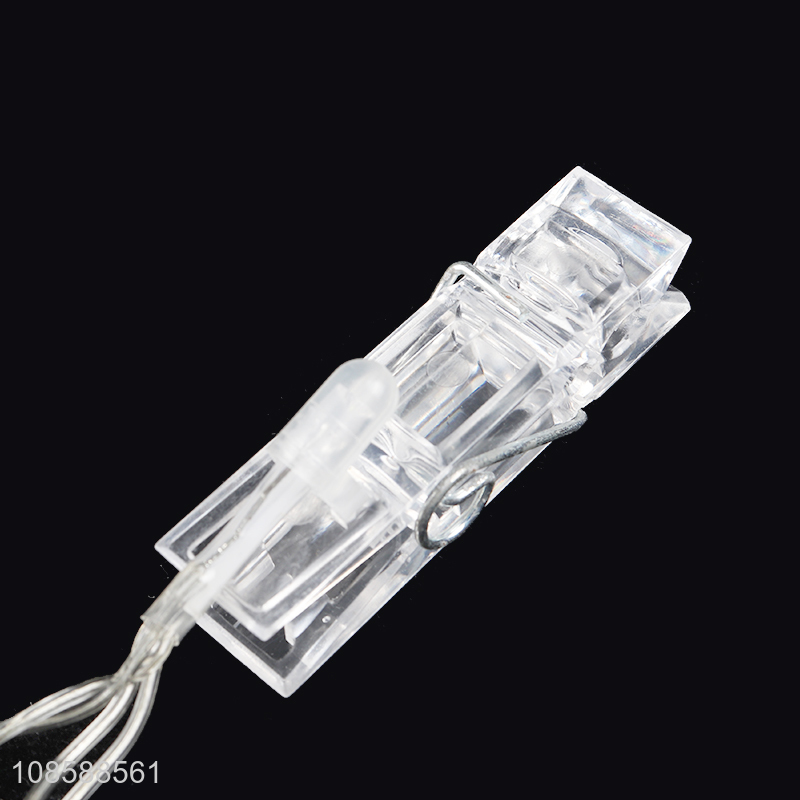 Wholesale AA battery operated clear photo clip led string light for hanging photos