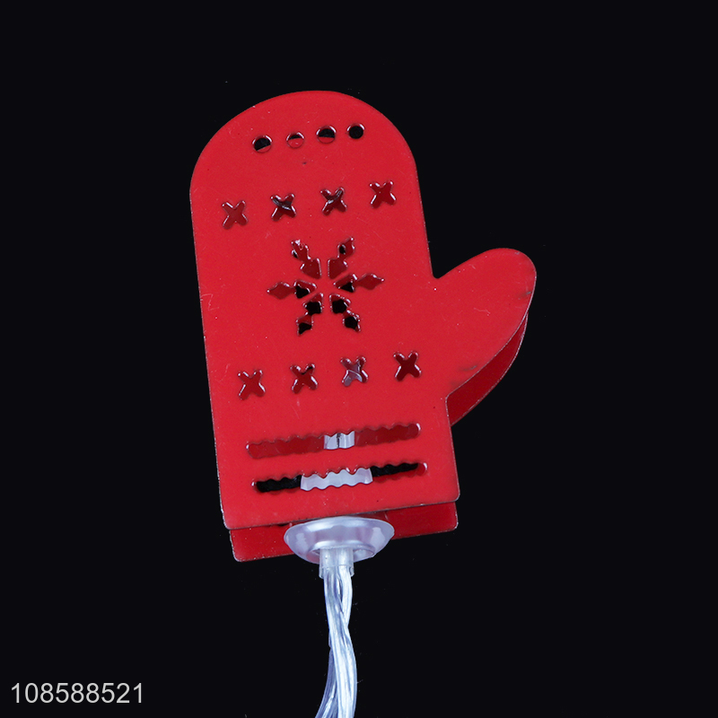 New product holiday lighting AA battery operated red iron glove led string light