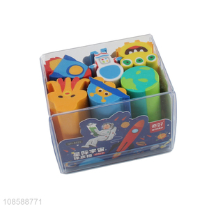 Hot sale children space explorer eraser set for stationery