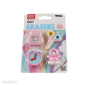 Hot selling cartoon stationery eraser set for students