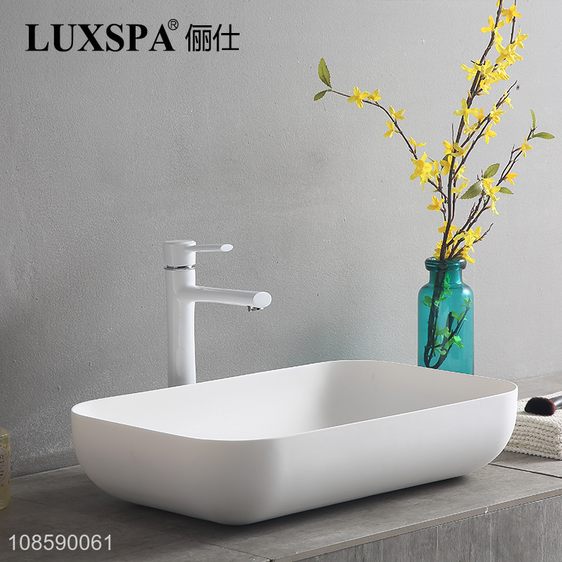 Good quality bathroom countertop vessel artificial stone sink