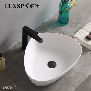 Wholesale bathroom above counter sink artificial stone vessel sink