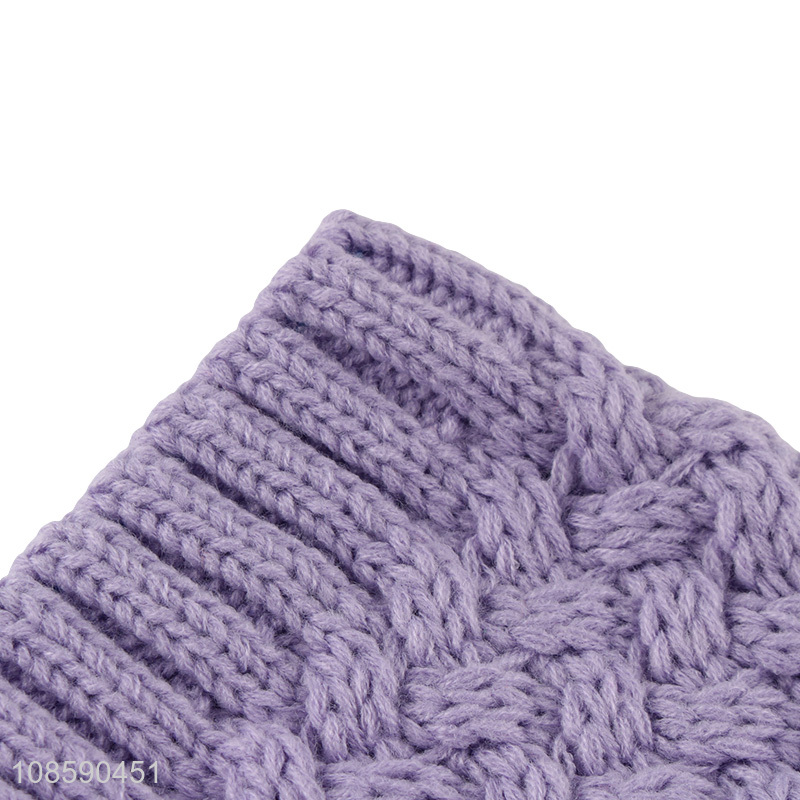 Wholesale unisex winter warm cuffed beanie hat with pom pom