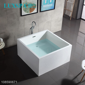 Hot selling matte white freestanding artificial stone adult bathtub