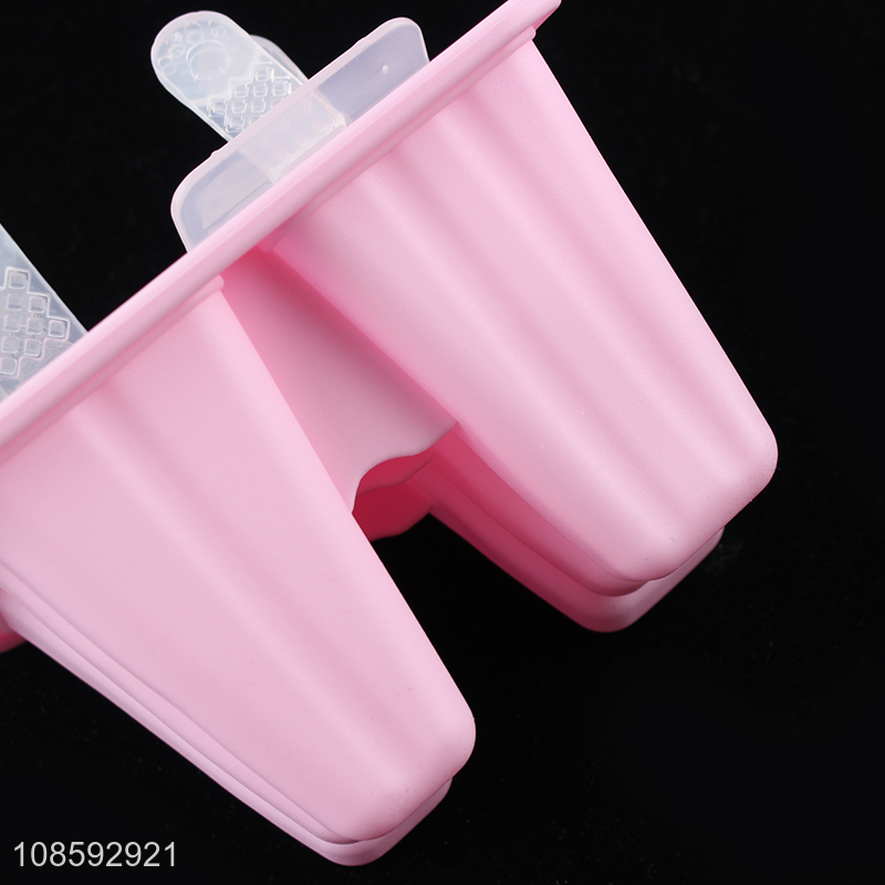 Hot items silicone popsicle mold with plastic lid