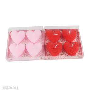 Hot selling 4 pieces Valentine's Day candles smokeless wax candles