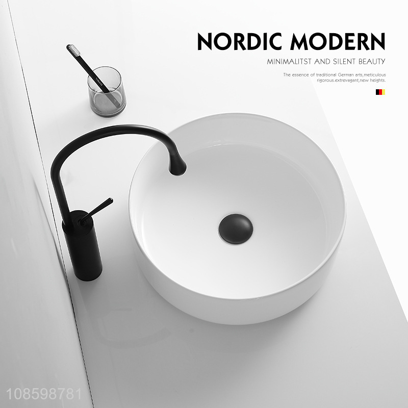 New product countertop ceramic vessel sink with roating faucet