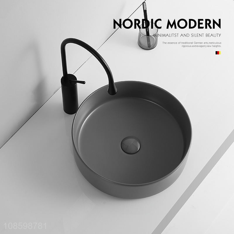 New product countertop ceramic vessel sink with roating faucet