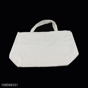 Low price white reusable portable shopping bag cotton canvas bag