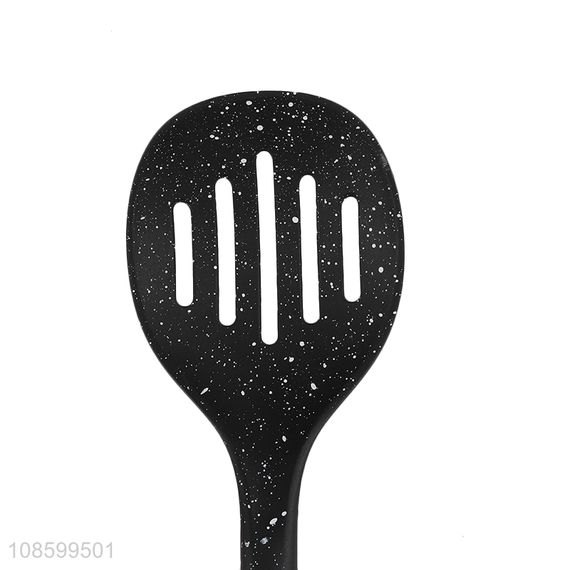 Good quality non-stick colored dot nylon slotted ladle