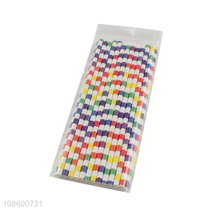 Hot selling 25pcs colorful food grade disposable paper straws