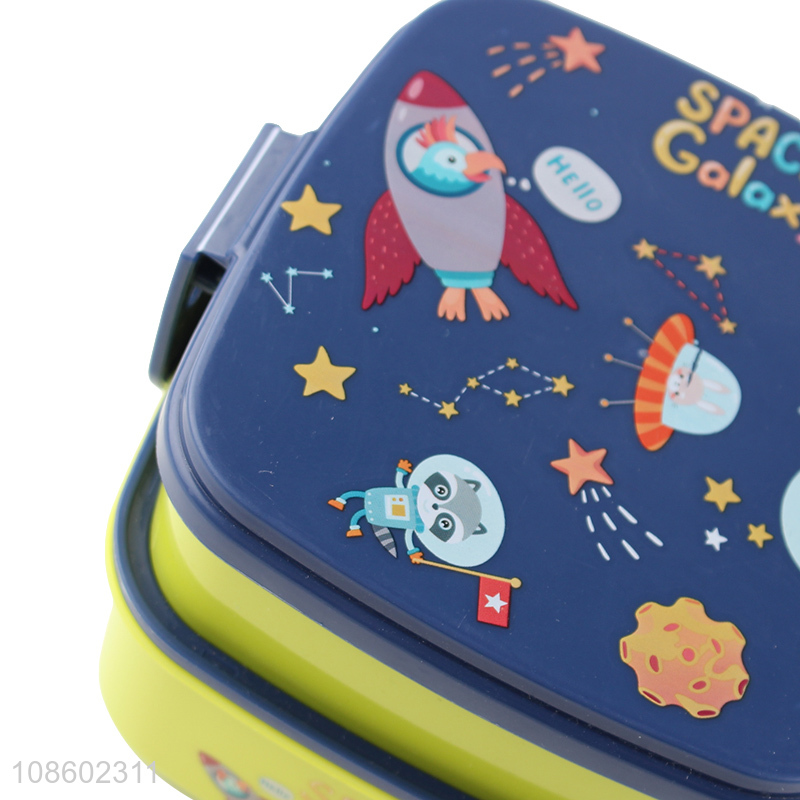 New style cartoon double layer kids lunch box bento box