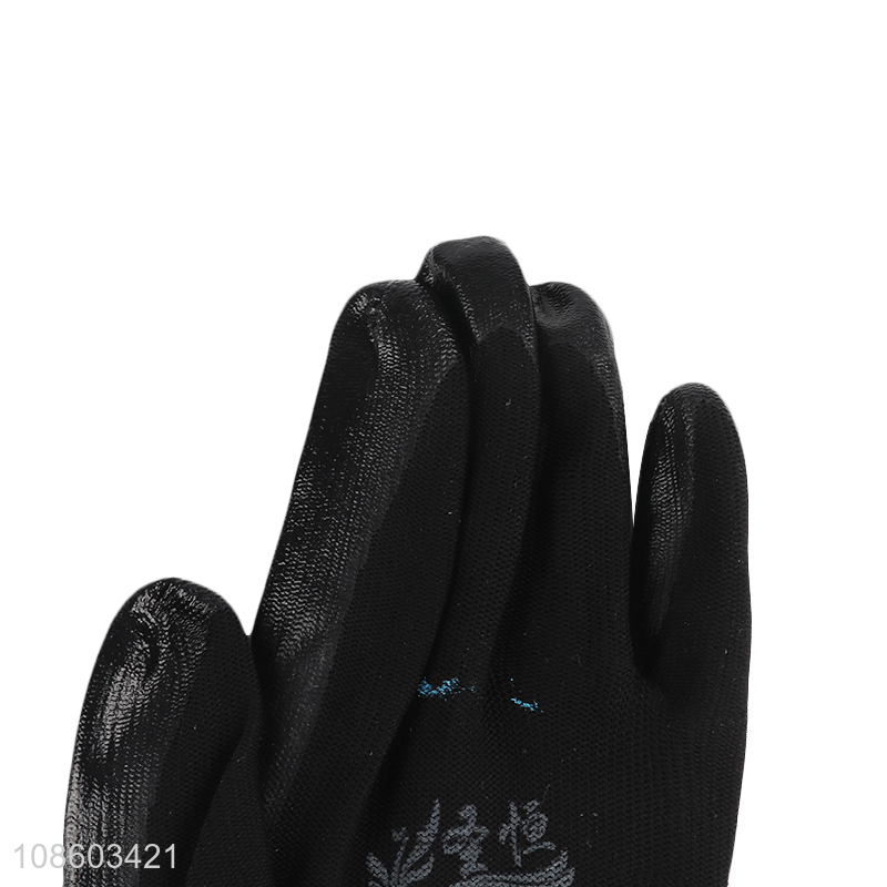 Popular products black polyester labor working gloves for sale