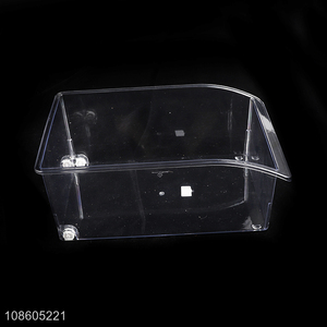 Wholesale transparent multi-function plastic storage basket with wheels