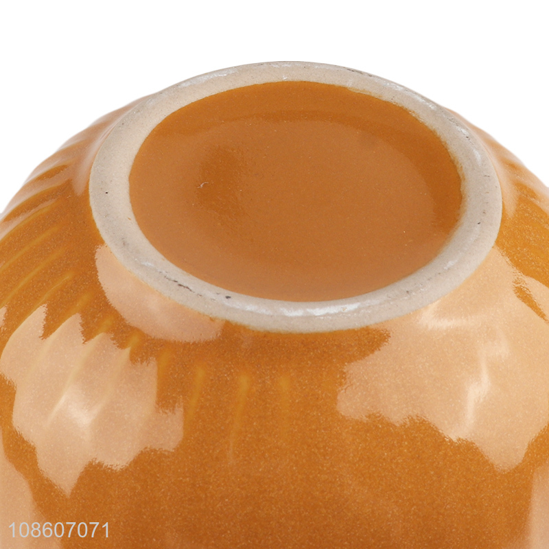 Online wholesale ceramic mugs ribbed coffee cups with handle