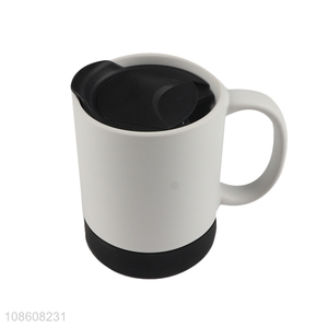 Wholesale custom logo ceramic mug porcelain coffee cup with lid