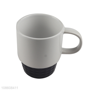 New product two-tone stackable ceramic coffee mugs with handle