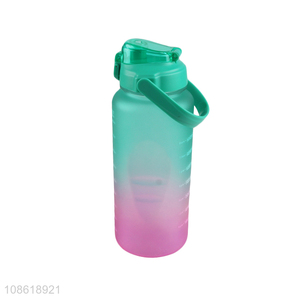 Wholesale 2000ml gradient color portable plastic water bottle for gym