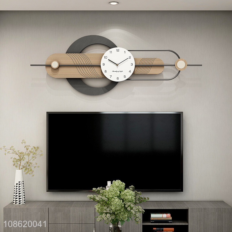 High quality big metal wall clock Nordic style iron art wall clock