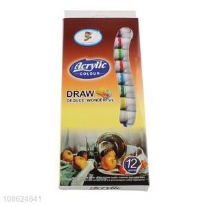 High quality 12pcs 9ml non-toxic acrylic paints for student kids