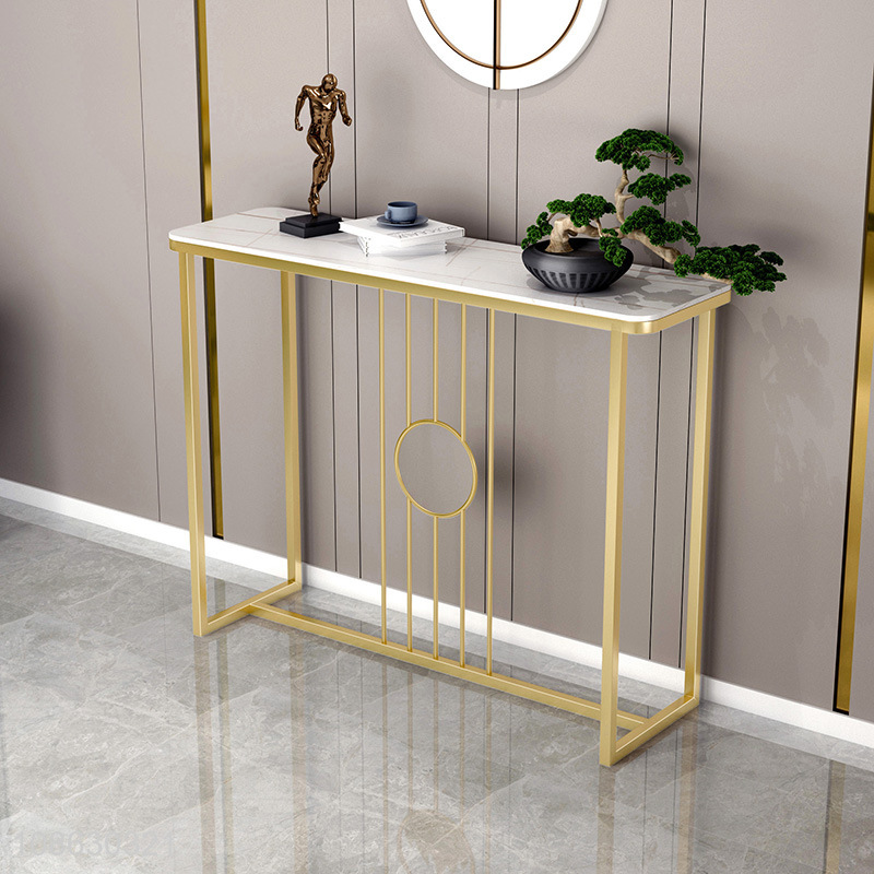 Factory wholesale slate entryway console table with gold frame