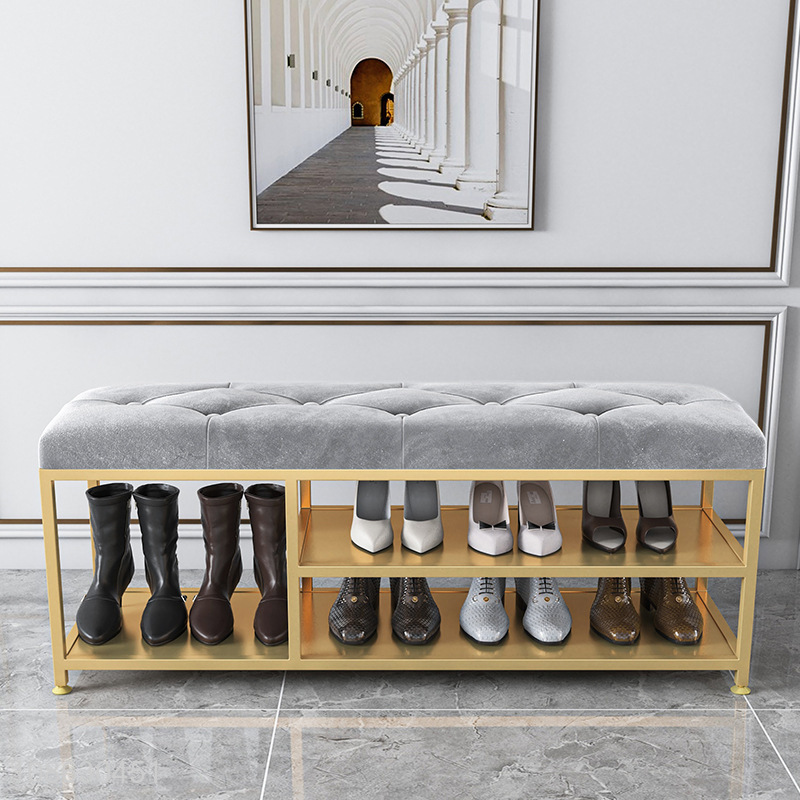 Wholesale luxury soft comfortable space saving shoe rack shoe stool