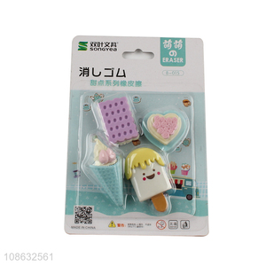 Hot products cartoon students stationery eraser set for sale