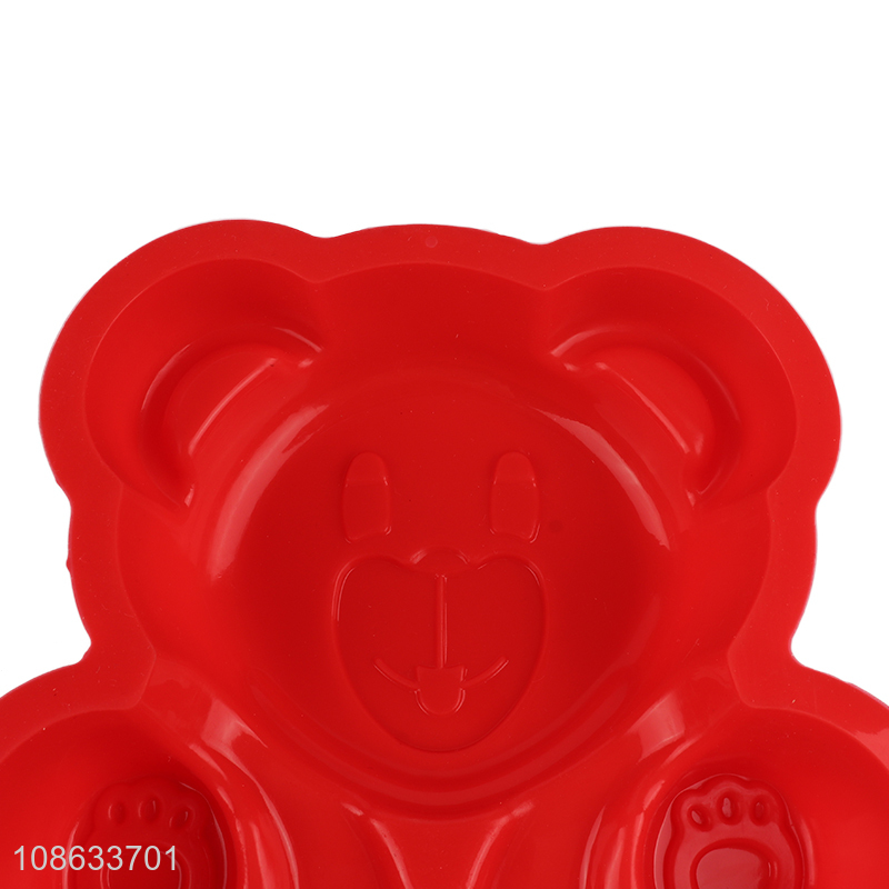 Hot selling cartoon bear shaped silicone cake molds