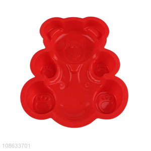 Hot selling cartoon bear shaped silicone cake molds