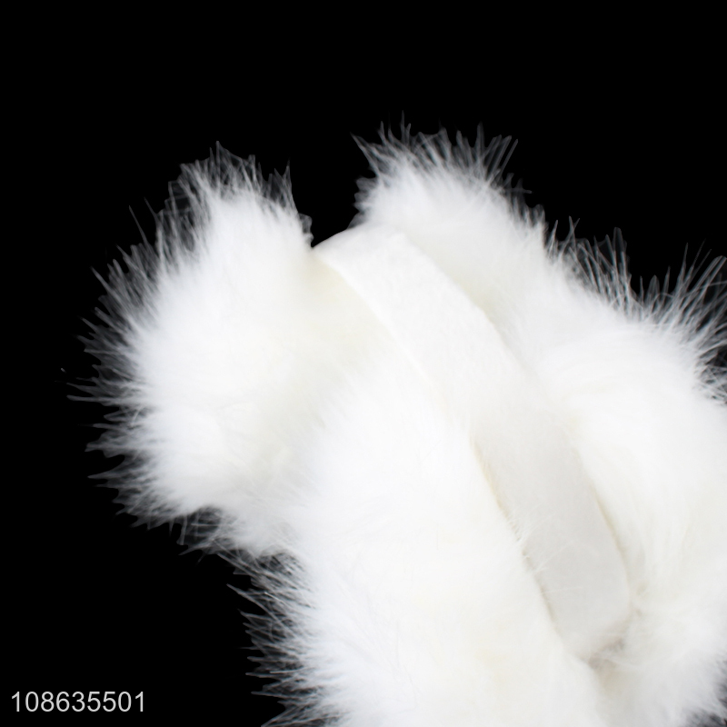 Latest products white plush warm earmuffs for sale