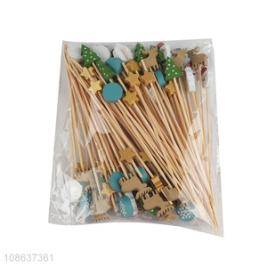 New design 50pcs disposable bamboo appetizer picks fruit picks