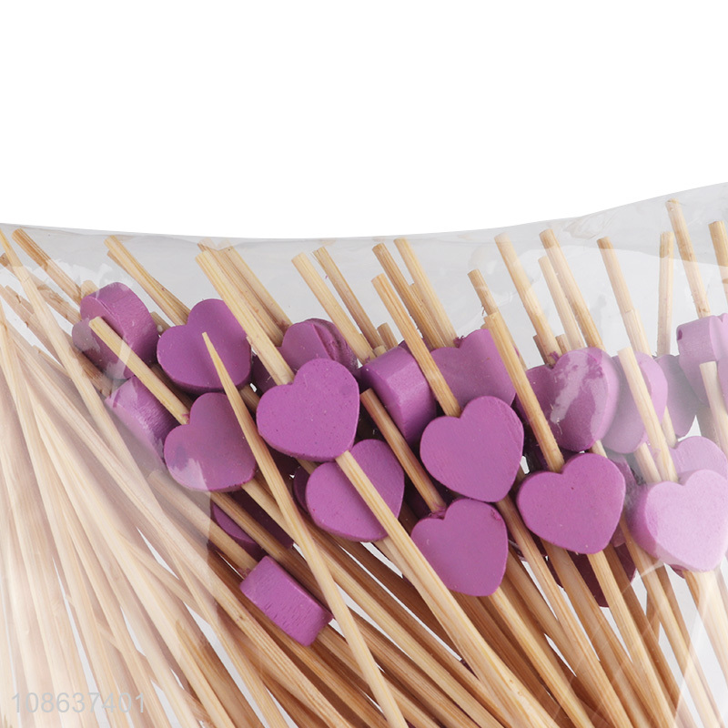 Hot selling 50pcs disposable bamboo fruit picks for desserts