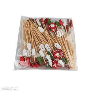 Wholesale 50pcs natural bamboo fruit picks for snacks appetizer