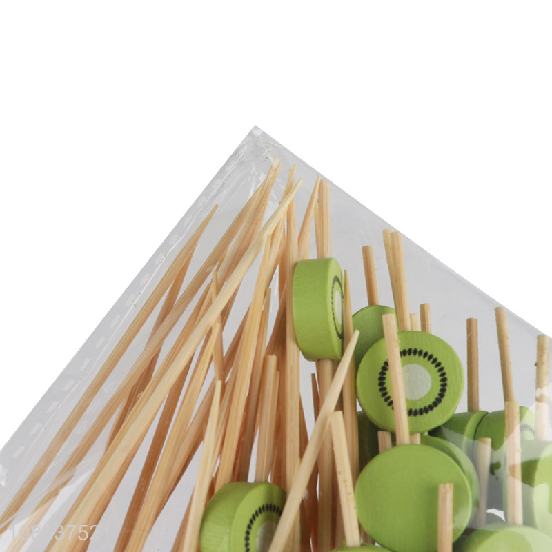 Factory direct sale 50pcs natural bamboo fruit picks cake picks