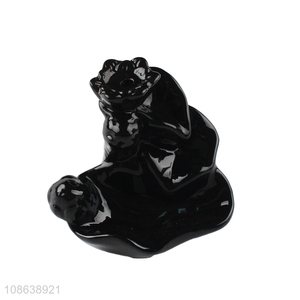 Hot selling black ceramic backflow incense burner wholesale