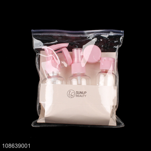 Top selling plastic cosmetic toiletries bottle set wholesale